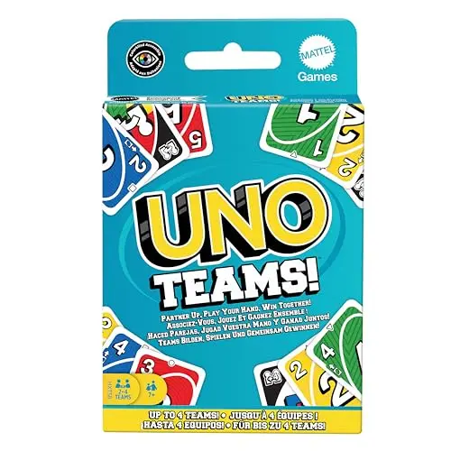Mattel Games UNO Teams – Kartenspiel für Kinder und Familien, ideal für Partys und Reisen, HXT58