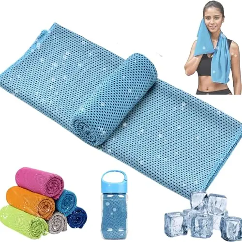6er Pack Kühltücher mit Aufbewahrungsbox, 30x100 cm, kühlende, schnelltrocknende Tücher für Sommer, Sport und Freizeit