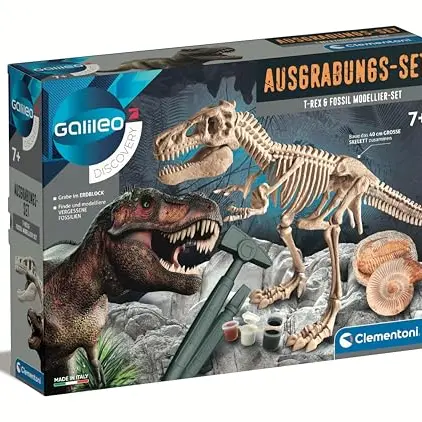 Clementoni Galileo Discovery T-Rex Ausgrabungs-Set für Kinder ab 7 Jahren mit Skelett und Werkzeug