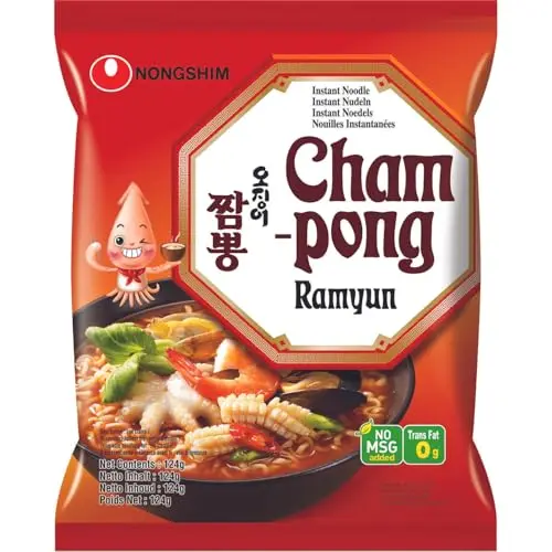 Nong Shim Cham-Pong Ramen – Koreanische Seafood Nudeln – 20er Pack à 124g