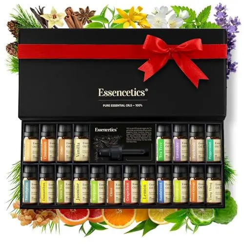 Essential Oils Set - 20 Bottles (10ml) for Diffuser, Massage and DIY Beauty