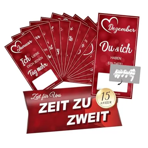 YSUVIN 15 Dates-Karten für Paare - Kreatives Überraschungsgeschenk für Valentinstag und Jahrestag