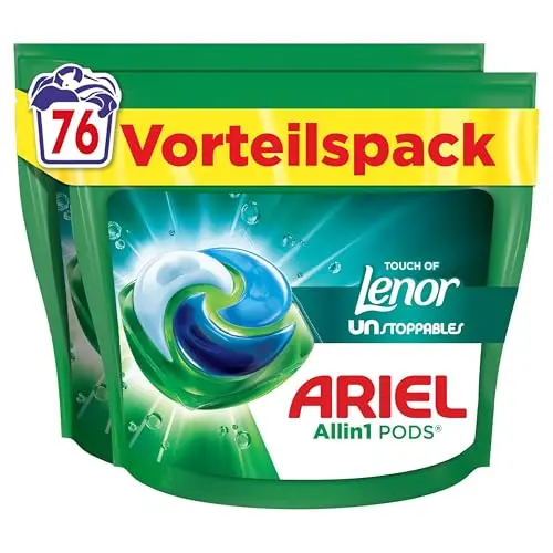 Ariel Waschmittel All-in-1 PODS 76 Kapseln, Touch of Lenor, für langanhaltende Frische