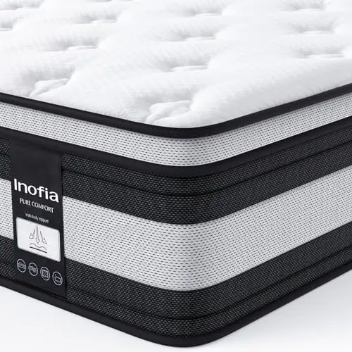 Inofia Matratze H3/H4 120x200 28cm - 7-Zonen Federkern, Öko-Tex Zertifiziert - 100 Nächte Probeschlafen