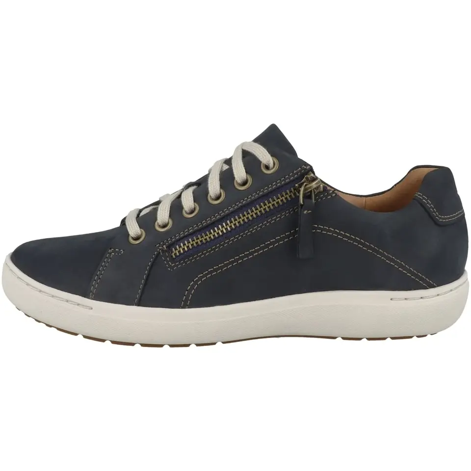 Clarks Damen Nalle Lace Sneaker, Schwarz Leder, 36 EU