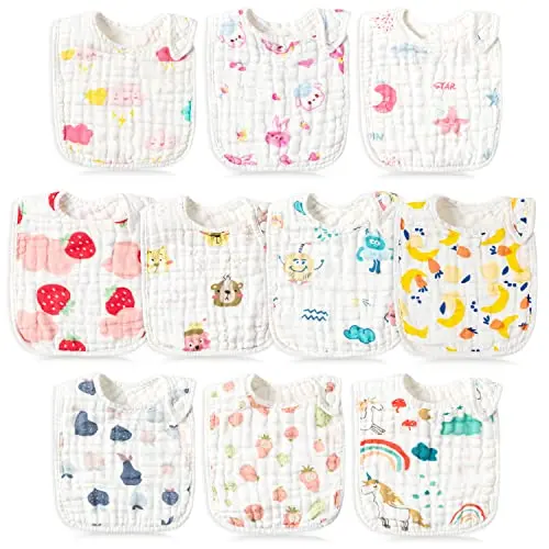 WATINC Baby Lätzchen Set, wasserdicht, waschbar, mit Klettverschluss, für Jungen & Mädchen, Geburtstagsgeschenk