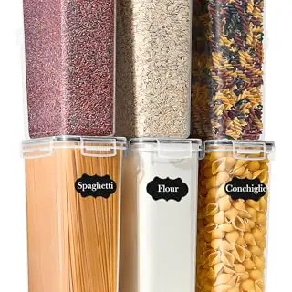GoMaihe Vorratsdosen Set 6er, luftdicht, 2800ml - ideal für Spaghetti, Nudeln, Mehl, Zucker, BPA-frei, spülmaschinenfest