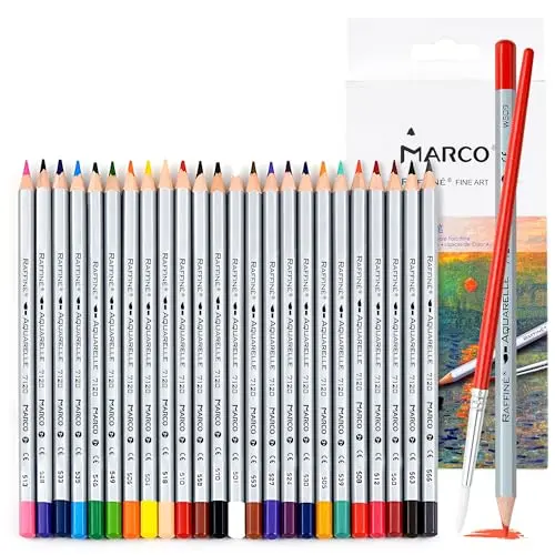 MARCO 7120 Buntstifte – 24 lebendige Farben, dicke Minen, in Pappschachtel, ideal für Künstler