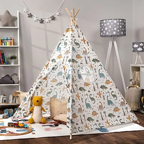 Paco Home Kinder Tipi Zelt für das Spielzimmer - Mehrfarbig, ohne Zubehör