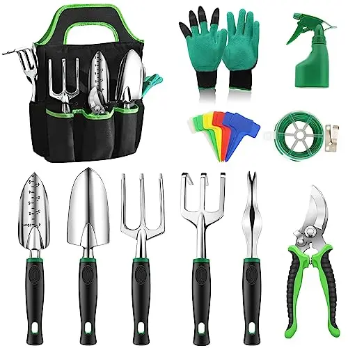 Anykuu 21-teiliges Gartenwerkzeug Set mit Tragetasche