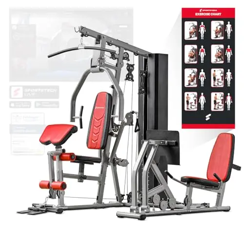 Sportstech Kraftstation mit bis zu 80 kg Gewichtsblock für Homegym HGX100/HGX300