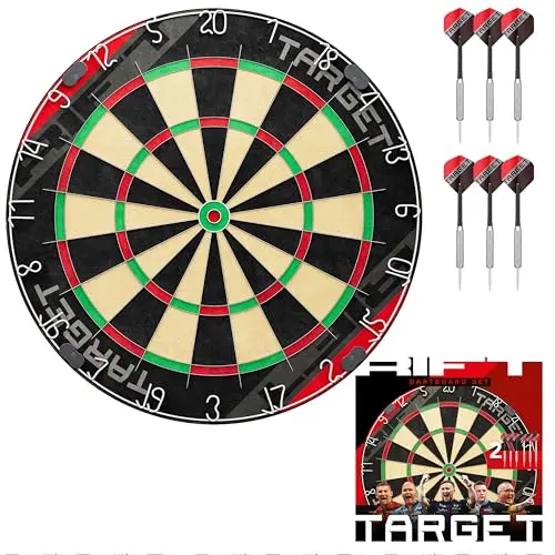 Target Darts Rift Dartboard Set | Klammerlose Dartscheibe mit 2 Sätzen Darts | Komplettes Starter-Set