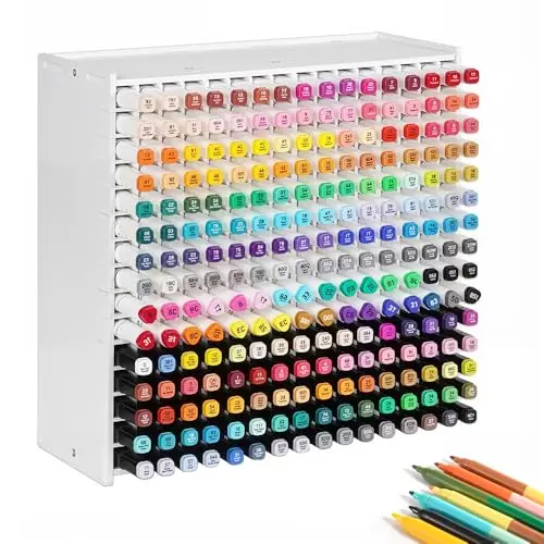 JNEYVIC Markerstifte Organizer für 240 Marker - Aufbewahrungsbox für Schreibtisch, Büro und Schule