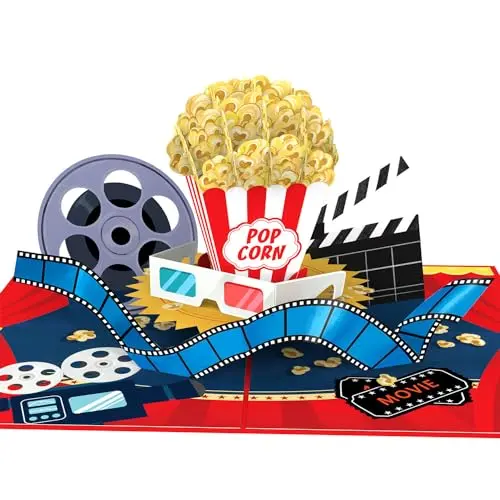 papercrush® Pop-Up Kinogutschein Karte - 3D Geschenk für Filmabend & Geburtstage, kreative Geschenkidee