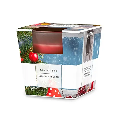pajoma® Duftkerze Wintermärchen im satinierten Glas, 120g, 25 Stunden Brenndauer, edle Geschenkverpackung