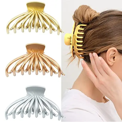 3 große Haarspangen für dickes Haar - KXAMELIE, starke Halter für Frauen und Mädchen