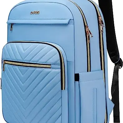 Cafele Laptop Rucksack für Frauen und Männer, wasserdicht, 17.3 Zoll, mit USB Port, Business Reise Rucksack, Hellblau
