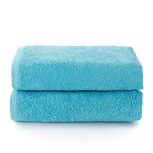 Top Towel - Badetücher & 2 Gesichts-/Bidethandtücher - 100 % Baumwolle - Aquamarin