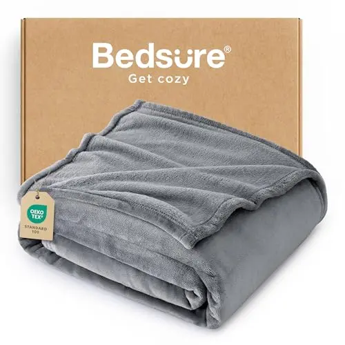 BEDSURE Flauschige Kuscheldecke - Weiche Wohn- & Sofadecke 150x200cm in Grau