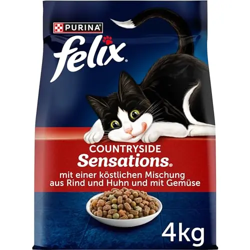 FELIX Countryside Sensations Katzenfutter mit Rind und Huhn, 4 kg