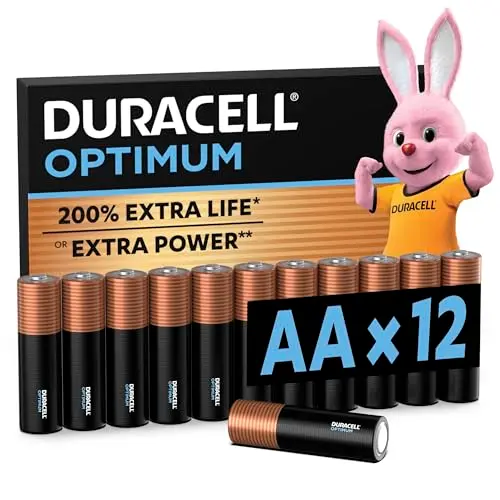 Duracell Optimum AA Batterien, 12 Stück, bis zu 200% längere Lebensdauer
