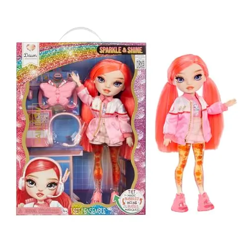 Rainbow High Sparkle & Shine Dawn Modepuppe, 28 cm, mit magischen Zauberblasen, zum Spielen und Sammeln, für Kinder 4-12 Jahre