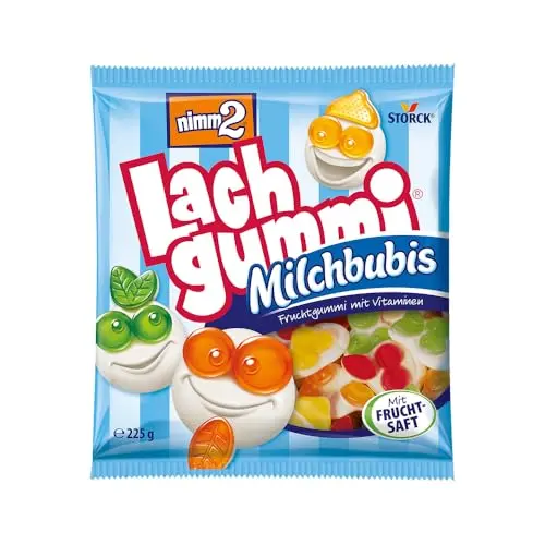 nimm2 Lachgummi Milchbubis Fruchtgummis mit Fruchtsaft, Vitaminen und Milch – 225 g