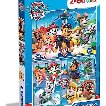 Clementoni Paw Patrol Puzzle – 2 x 60 Teile für Kinder ab 4 Jahren, buntes Geschicklichkeitsspiel