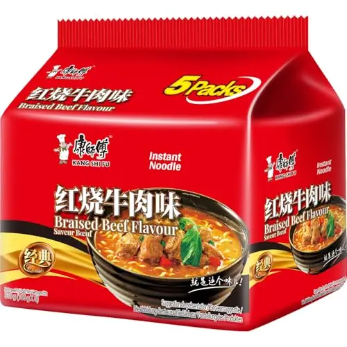 Kang Shi Fu Instantnudeln mit Geschmortes Rindfleisch – 5er Pack