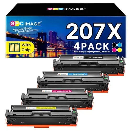 GPC IMAGE 207X Toner für HP LaserJet Pro MFP M283fdw, 4er-Pack kompatibel mit HP 207X/207A, Schwarz