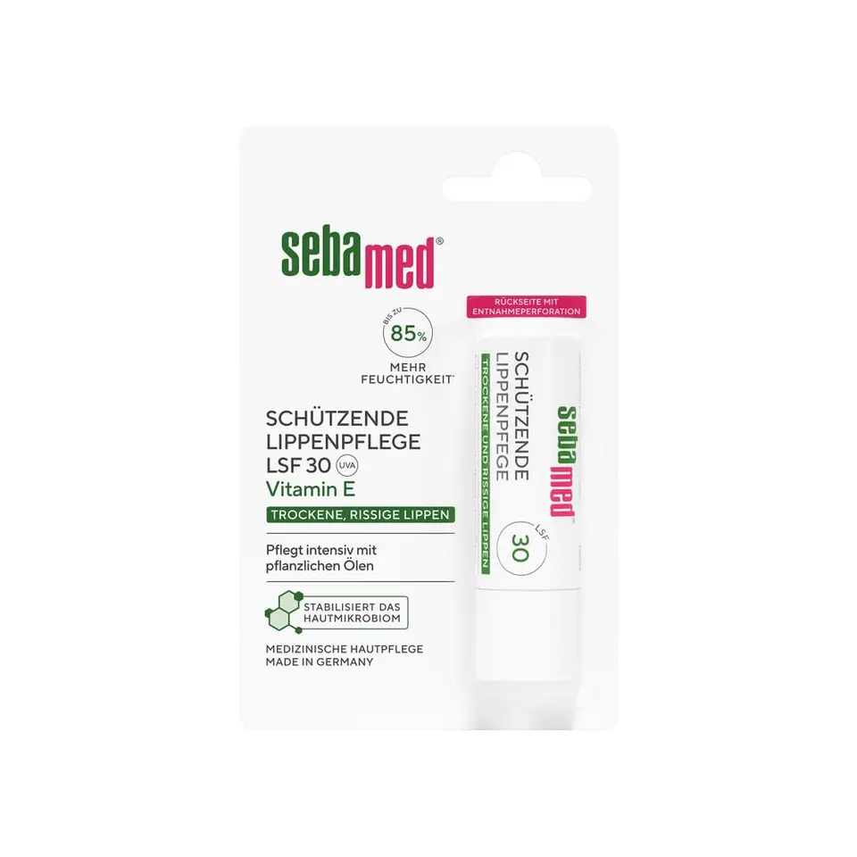 Sebamed Lippenpflege mit Lichtschutzfaktor 30, für trockene & rissige Lippen, pflegt intensiv mit pflanzlichen Ölen