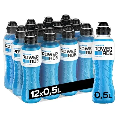 Powerade Mountain Blast Zero - zuckerfreies Sportgetränk mit Fruchtmix-Geschmack (12 x 500 ml)