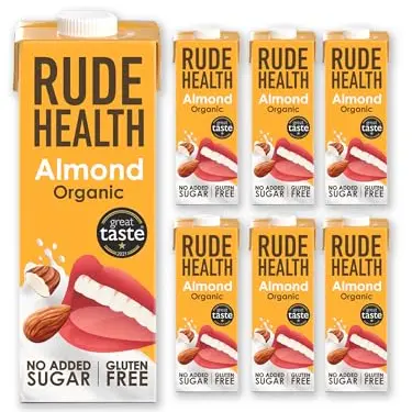 Rude Health Bio Mandeldrink 6 x 1 Liter - 100% natürlich, laktosefrei, milchfrei, glutenfrei, ohne Zuckerzusatz