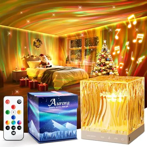 PIKOY LED Sternenhimmel Projektor mit 18 Farben und Schlafmusik für Erwachsene und Babys, Timer und Fernbedienung, weiße Rauschfunktion, Nachttischlampe
