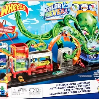 Hot Wheels City Color Reveal Auto-Waschanlage mit Farbwechsel-Fahrzeug – Spielzeug für Kinder ab 4 Jahren