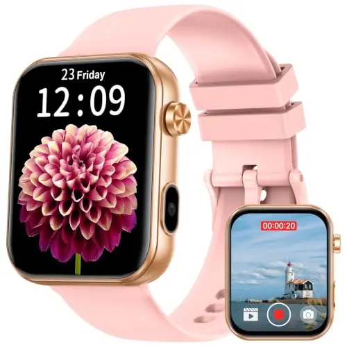 Smartwatch für Damen mit Kamera und Video, 1,91-Zoll-Touchscreen, Telefonfunktion und Fitness-Tracking