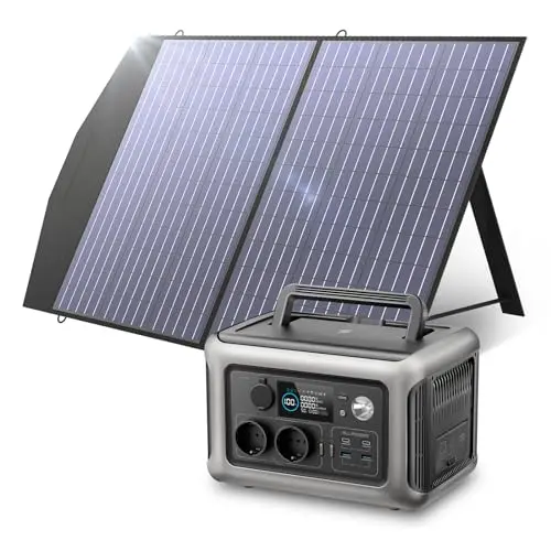ALLPOWERS Solargenerator R600, 299WH Tragbare Powerstation mit 100W Solarpanel für Garten, Camping und Reisen
