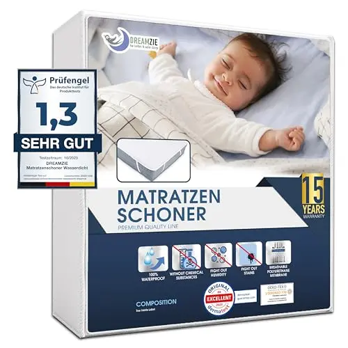 Dreamzie Wasserdichter Matratzenschoner 70x140 für Babys - Oeko-TEX zertifiziert, atmungsaktiv