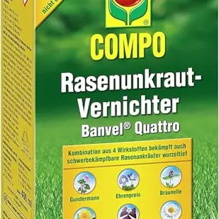 COMPO Rasenunkraut-Vernichter Banvel Quattro, 400 ml - Effektive Unkrautbekämpfung im Rasen