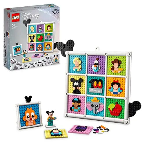 LEGO 43221 Disney 100 Jahre Zeichentrickikonen Bastelset für Wandkunst und Schlafzimmer mit Mickey Maus