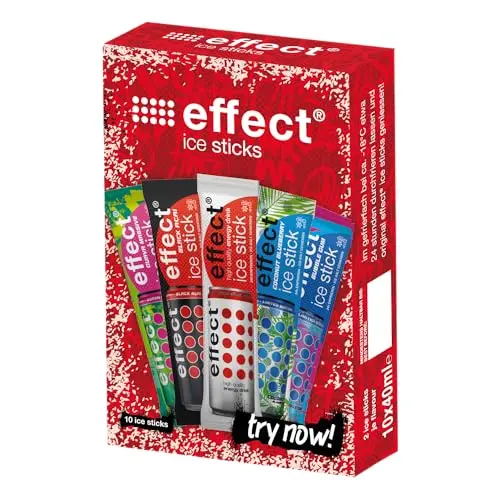 effect® Ice Sticks – 10er Pack mit 10 Wassereis in 5 Energy-Geschmacksrichtungen für heiße Tage