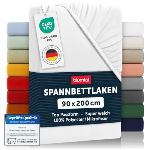 Blumtal® Spannbettlaken - Microfaser - 90x200cm - Weiß