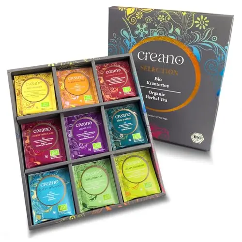 Creano Bio Kräutertee Geschenkset – 27 Teebeutel in 9 Sorten – 54g