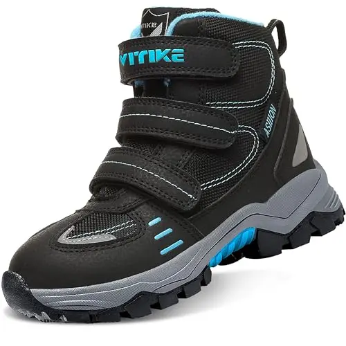 ASHION Winterschuhe Jungen gefütterte Schneestiefel schwarz Größe 28 EU