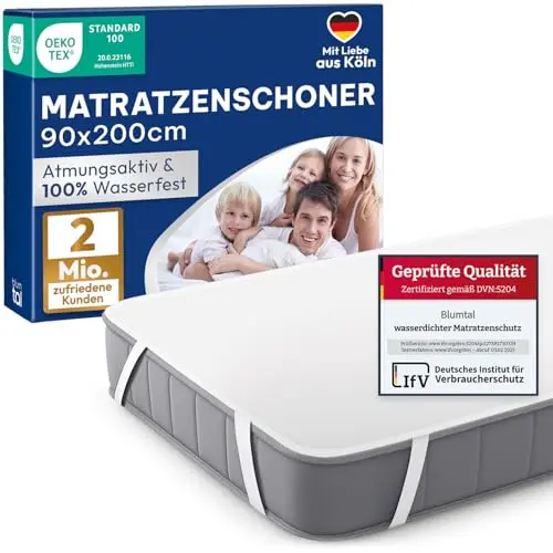 Blumtal Matratzenschoner 90x200cm – wasserdichte, waschbare Matratzenauflage aus Baumwolle, Oeko-TEX, Schutz vor Bettwanzen
