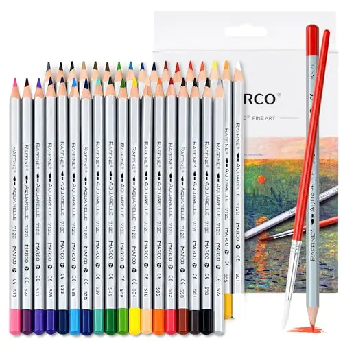 MARCO 7120 Wasserlösliche Buntstifte – 36 Farben, Sechskant. Perfekt für Kunstliebhaber und als Festtagsgeschenk.