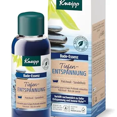 Kneipp Bade-Essenz Tiefenentspannung - Badeöl mit Patchouliöl & Sandelholzextrakt für Entspannung - ohne Mikroplastik - 100ml