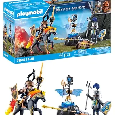 PLAYMOBIL Novelmore 71645 Bewachung der Rüstung mit Rittern und Pferd – actionreiches Spielzeug für Kinder ab 4 Jahren