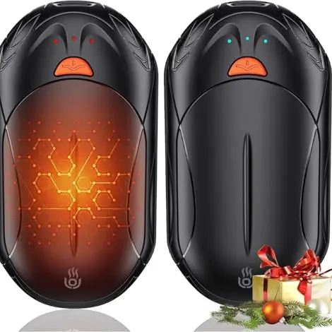 Handwärmer Elektrisch 2er Set 6000mAh, Wiederaufladbar, 20 Stunden Akku, 3 Heizmodi, Ideal für Outdoor und Wintergeschenke