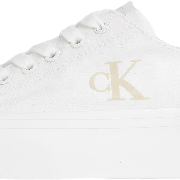 Calvin Klein Damen Vulcanized Sneaker, Weiß, Größe 36
